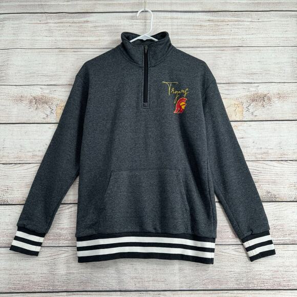 Champion USC Trojans 1/4 Zip Sweatshirt Adult Size‎ Small Gray - Picture 1 of 10